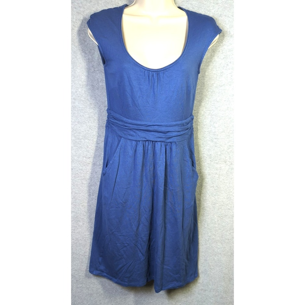 Boden Dress US 4P Jersey Knit Scoop Neck Sleeveless Royal Blue Pockets Easy Chic